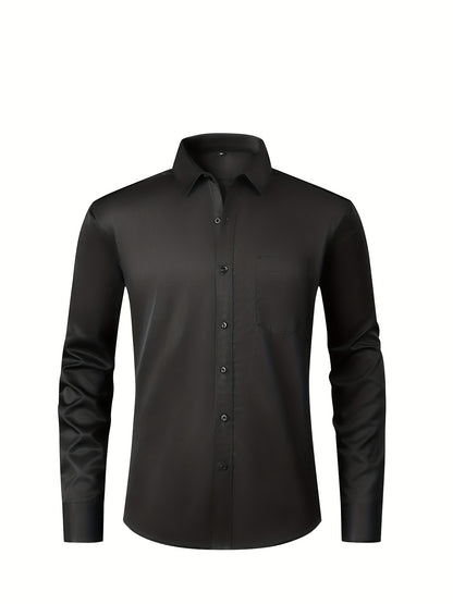 Boys' Slim Fit Long Sleeve Formal Dress Shirt with Stretch