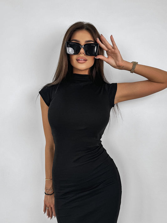 Elegant Women's Solid Color Slim Fitted Dress for Spring