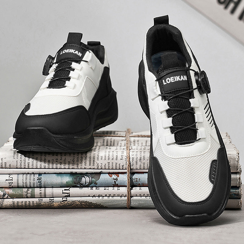 Men's Low-Top Casual Sneakers with Twist Buckle Design