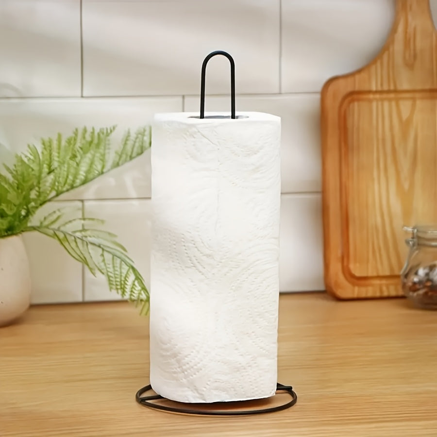 Free Standing Paper Towel Holder, 1pc Countertop Stand - Durable Multi-functional Roll Paper Organizer for Kitchen, Bathroom & Living Room, Kitchen Storage Shelf, Home Storage Supplies!