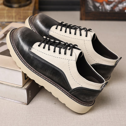 Men's Retro Lace-Up Dress Shoes Wide Fit for Casual & Business