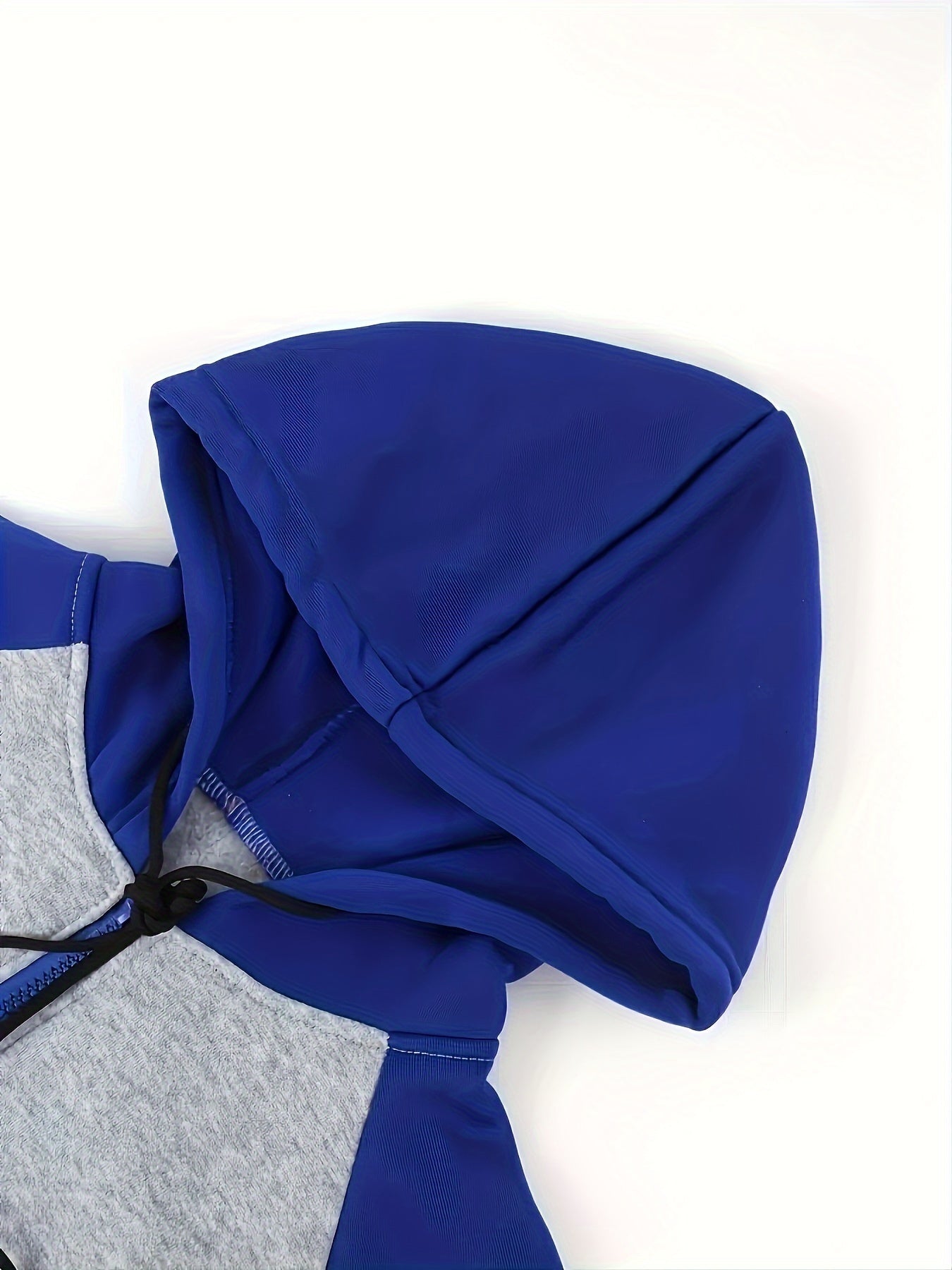 Men's Autumn and Winter Zipper Sweater Contrast Color Shoulder Sleeve Hoodie