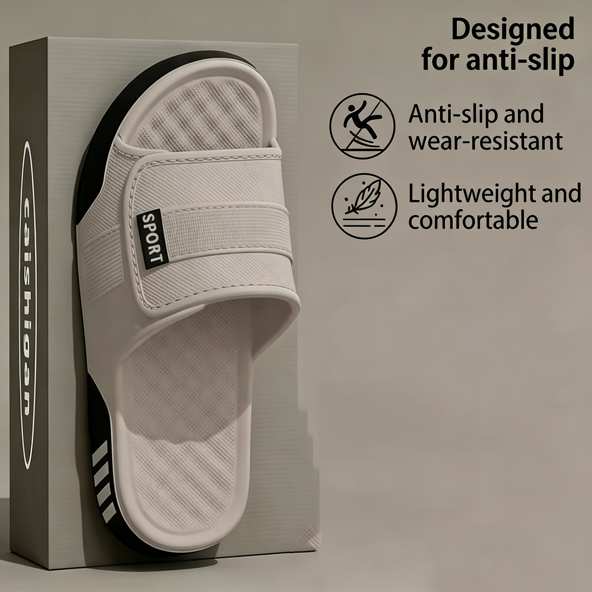 Men's Sporty EVA Cloud Slides with 3cm Non-Slip Sole