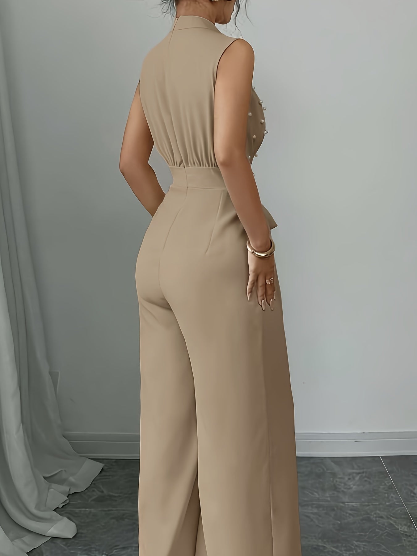 Sleeveless High-Neck Wide-Leg Jumpsuit
