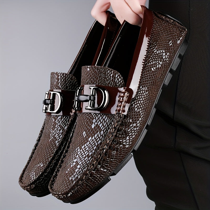 Men's Lightweight PU Leather Slip-On Loafers for All Seasons