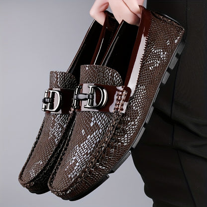 Men's Lightweight PU Leather Slip-On Loafers for All Seasons
