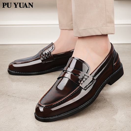 Men's Plus Size Casual Business Loafers with Microfiber Upper