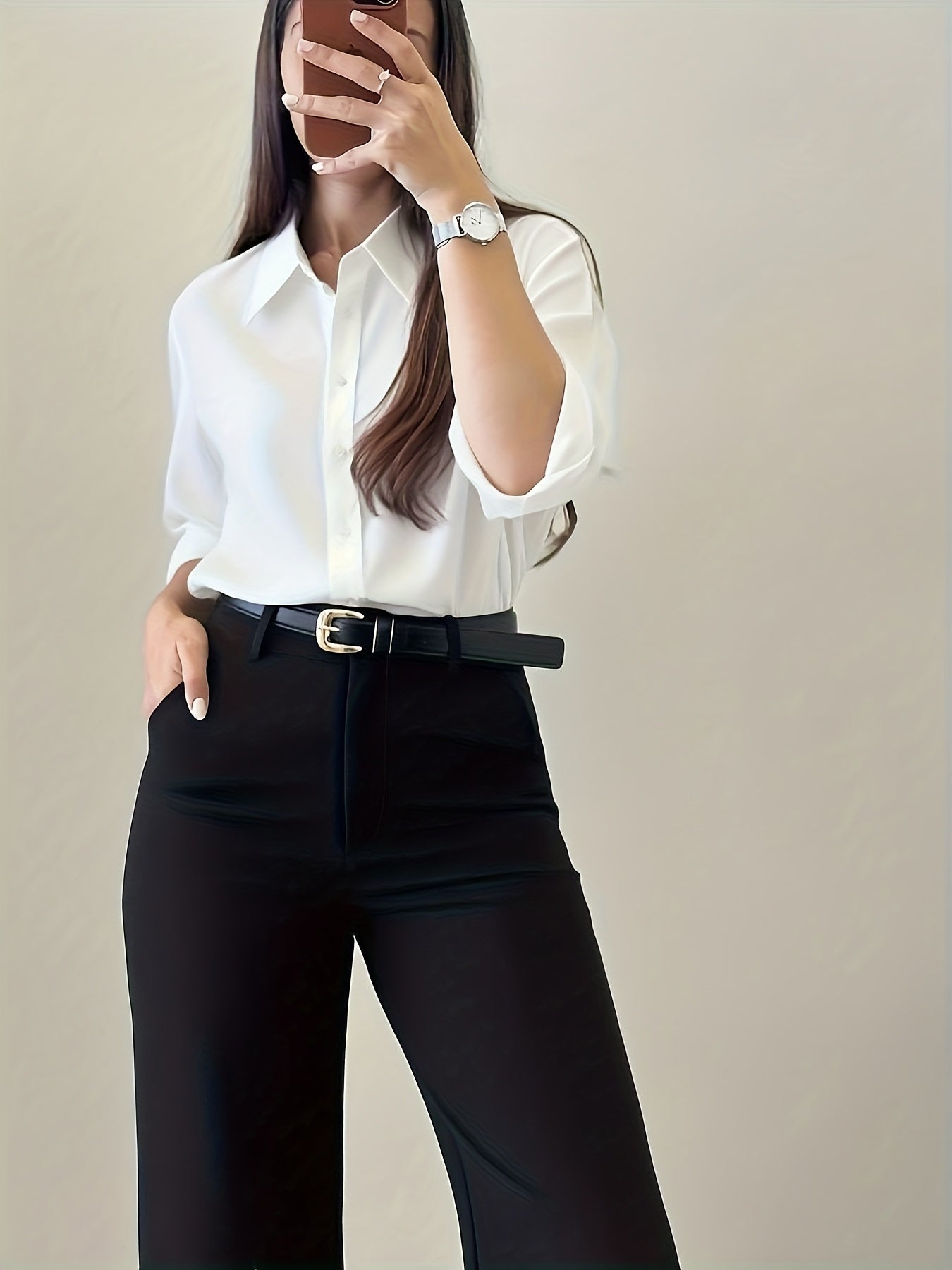 Chic Flare Leg Pants for Women | Elegant Simple Design, Suitable for Commuting, Office, and Everyday Wear, All-Season, Solid Color Not Included