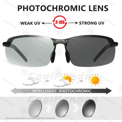 Polarized Photochromic Stainless Steel Sunglasses for Men & Women