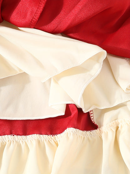 Loleta Girls' Princess Dress with Fleece Lining, Winter Maid for Little Girls, Party Outfit in College Style