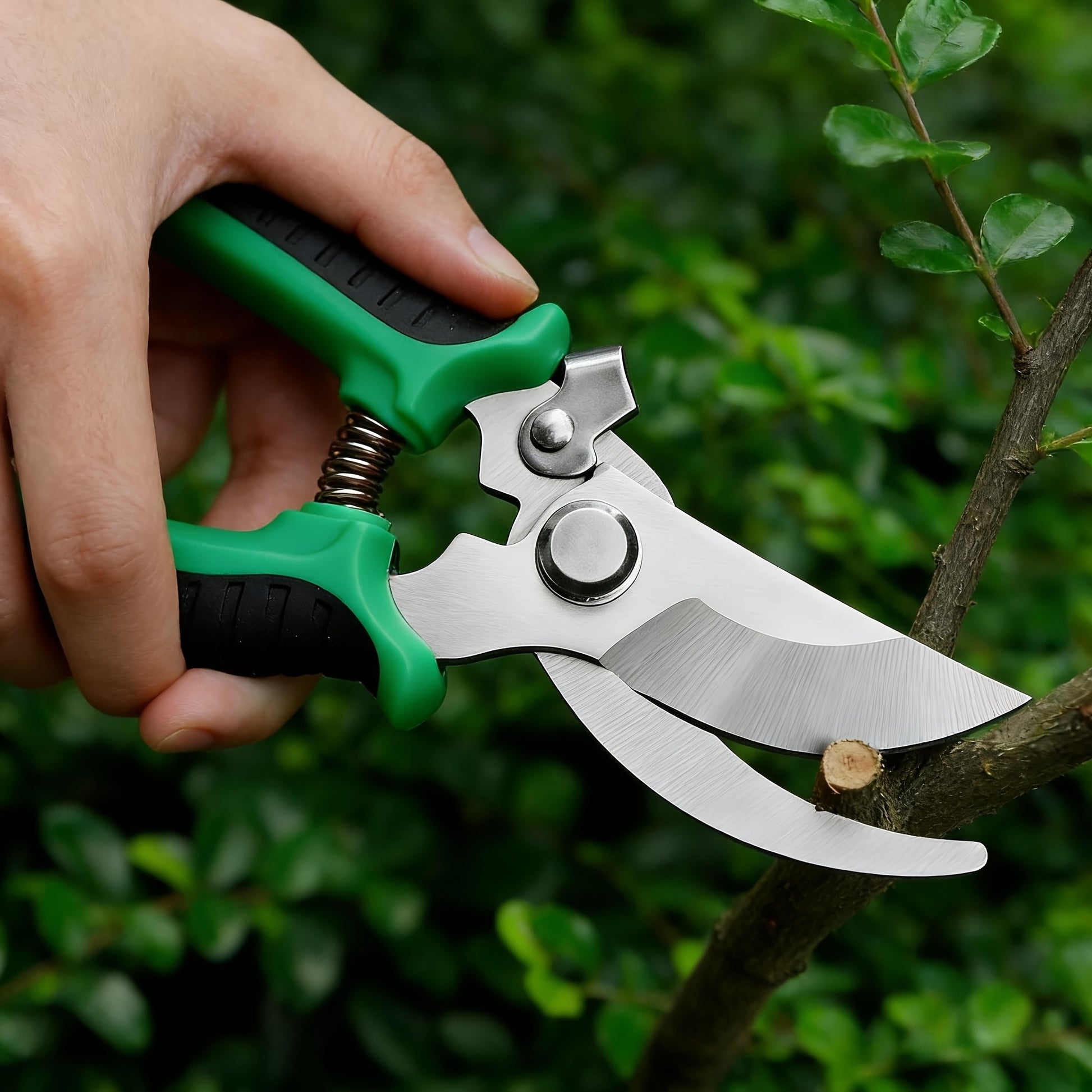 Gardening Scissors | Comfortable Grip, Spring-Assisted, Sharp and Non-Slip, Ideal for Pruning Branches and Flowers, Modern Stainless Steel Blades - ayq