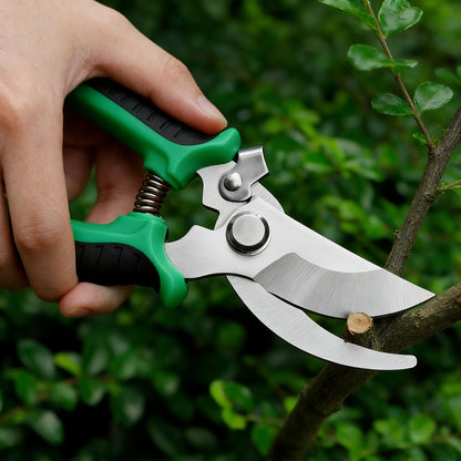 Gardening Scissors | Comfortable Grip, Spring-Assisted, Sharp and Non-Slip, Ideal for Pruning Branches and Flowers, Modern Stainless Steel Blades - ayq