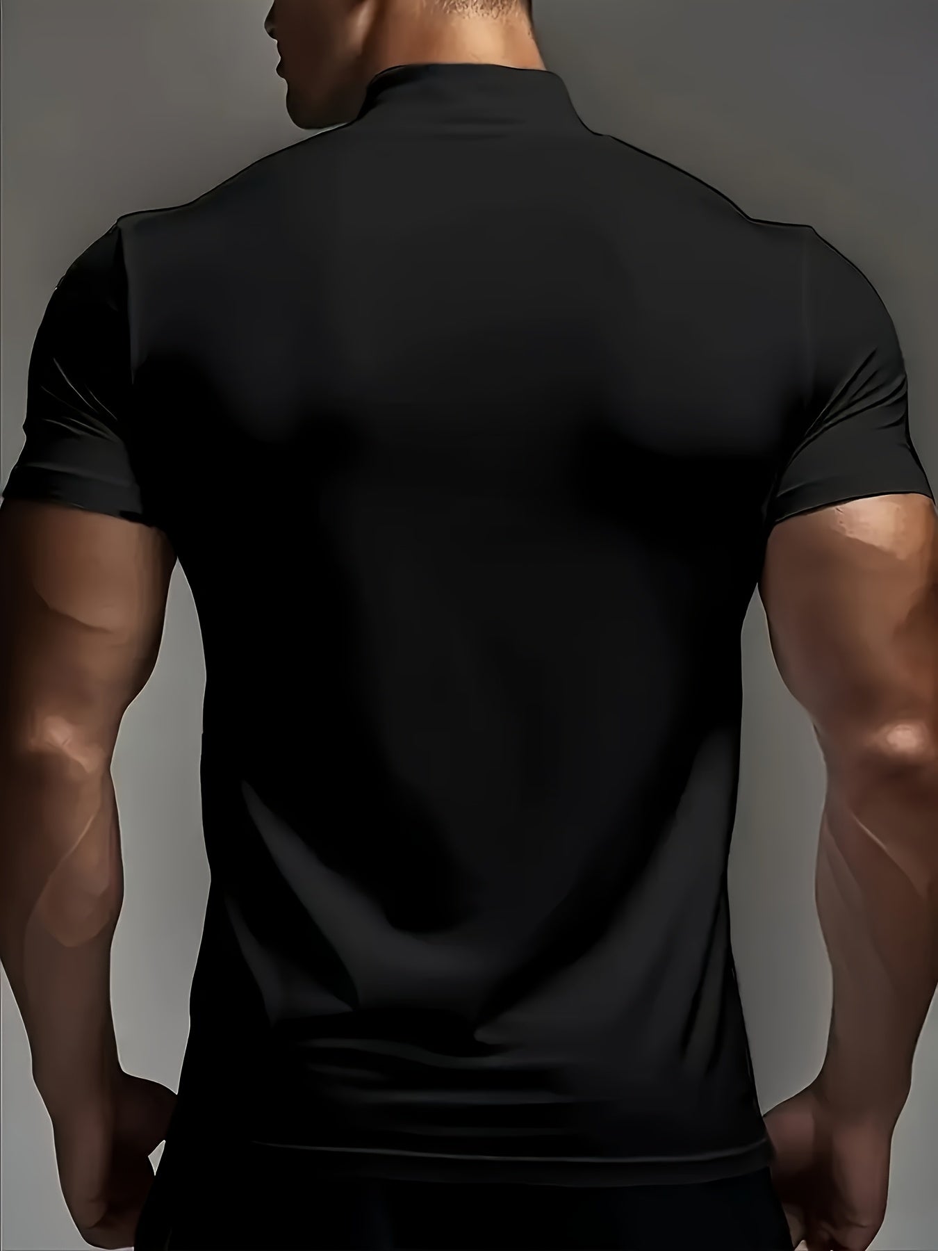 Men's High-Neck Short-Sleeve T-Shirt for Spring and Summer - Fashionable, Comfortable, and Essential for Casual Wear - ayq