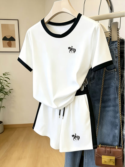Women’s Summer Casual 2-Piece Set with Geometric Print