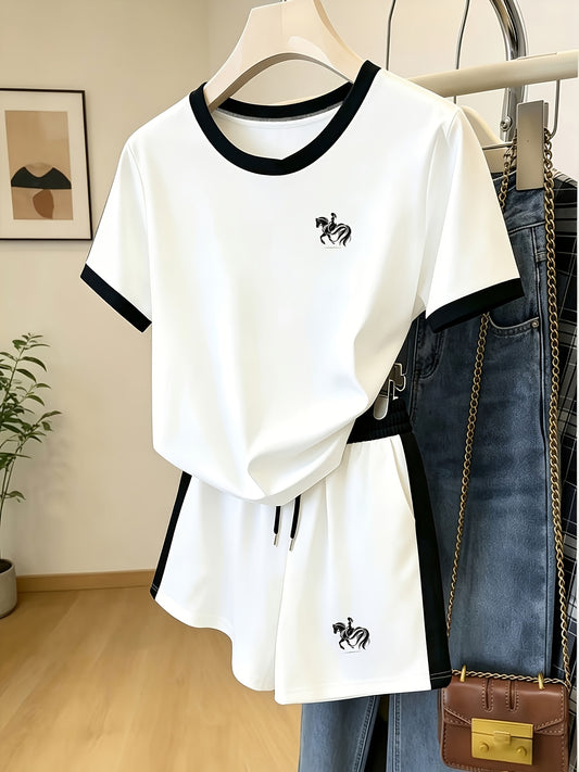 Women’s Summer Casual 2-Piece Set with Geometric Print