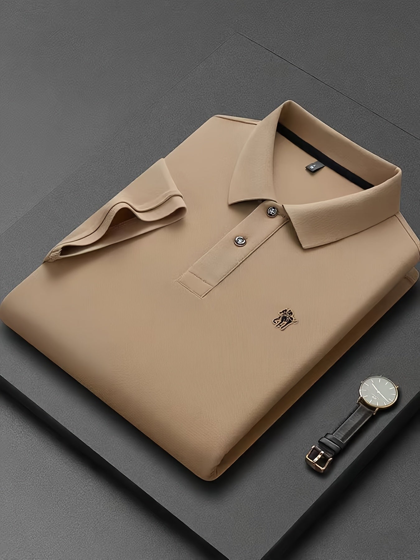 Men'S Stylish Short-Sleeve Polo Shirt Featuring a Contrasting Ribbed Collar And Exquisite, a Timeless And Versatile Choice - ayq