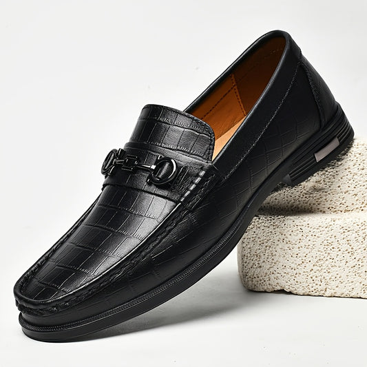 Men's Casual Business Loafers Leather Slip-On Shoes