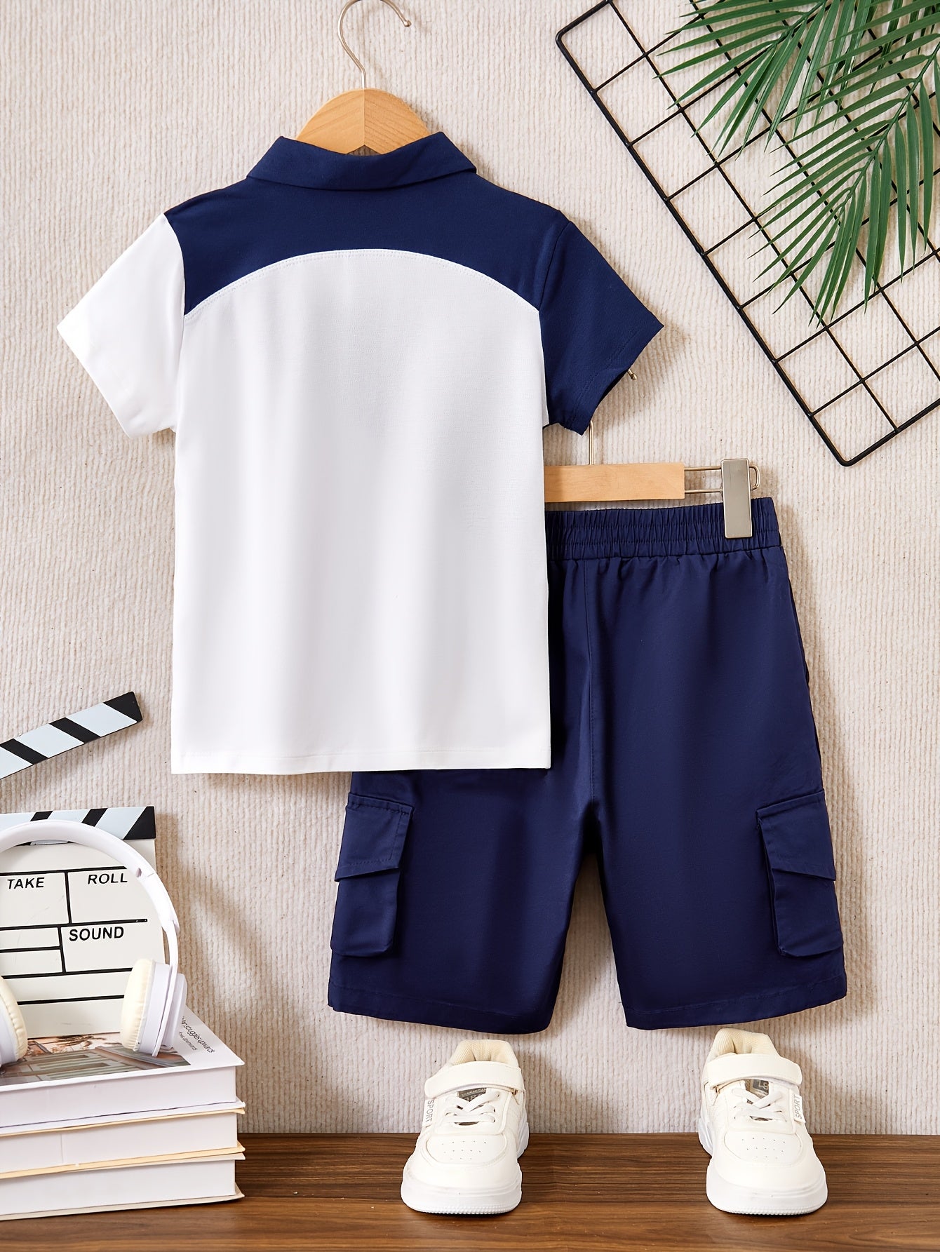Boys' Summer 2-Piece Cotton Shorts Set with Polo T-Shirt