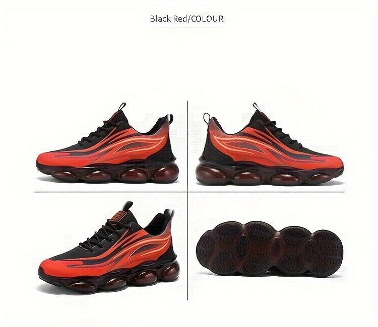 A Pair of Men'S Lightweight Outdoor Walking Shoes, Versatile Sneakers Suitable for Travel And Hiking, Offered in Black, Red, And Light Blue - ayq
