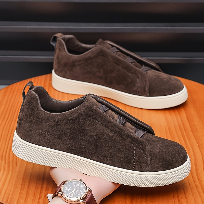 Men's Dark Brown Slip-On Loafers with Thick Soft Sole
