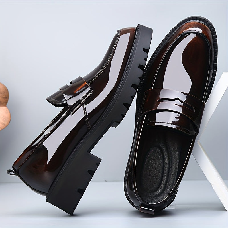 Men's Genuine PU Leather Business Casual Slip-On Shoes