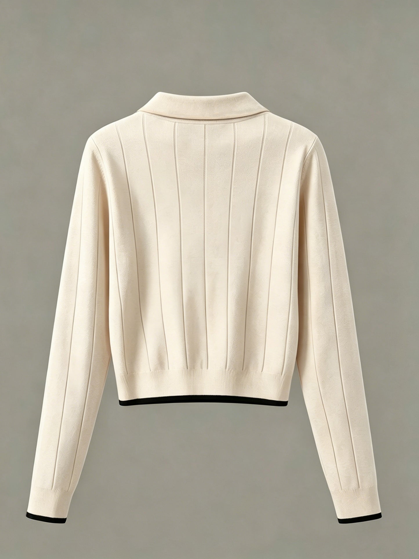 Women's Slim-Fit Long Sleeve Viscose Polo Top for Spring/Fall