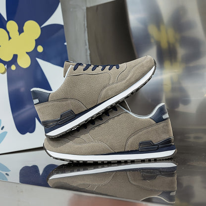 Men'S Casual Shoes, Thick-Soled Sports Shoes, Solid Color Lace-Up Low-Top Sneakers, Stylish And Minimalist Men'S Athletic Shoes, Running Shoes, Spring And Autumn Tennis Shoes - ayq