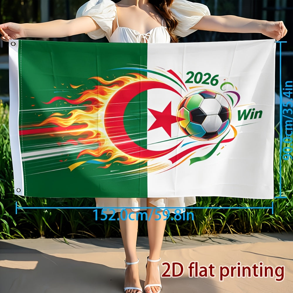Algeria 2026 Football Flag - Polyester Decorative Fan Banner