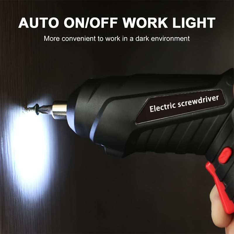 14/47pcs Cordless Electric Screwdriver, Screw Gun, Compact Portable Screwdriver Kit for Electric Drill Sets, Adjustable Design, Durable Battery, High Torque, Includes Various Accessories for Lovers And Professionals