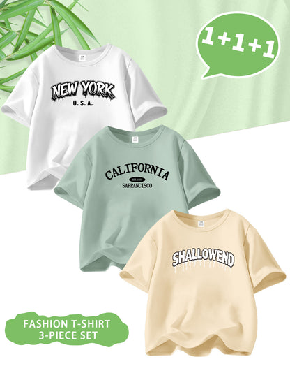 Baby Boys' Casual Long Sleeve T-Shirts with Letter Prints, Spring/Summ - ayq