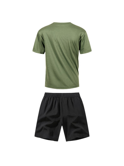 Boys' Quick-Dry Summer Shirt & Shorts Set with Reflective Strips