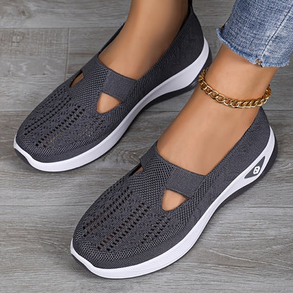 Women’s Lightweight Knit Sneakers with Cut-Out Design, All-Season