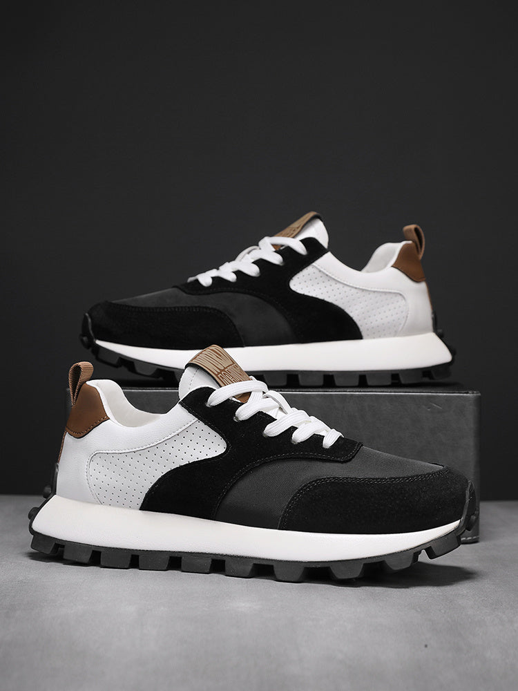 2025 Spring Men'S Breathable Low-Top Sneakers - Thickened Cushioned Rubber Sole, Men'S New Breathable Mesh Platform Dad Shoes Casual Height Increase Sports Shoes