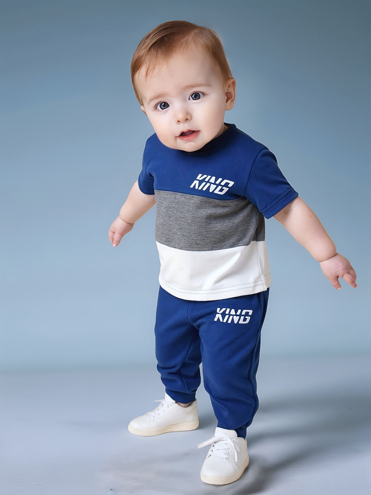 Boys' Casual 2-Piece Pants & T-Shirt Set, Spring Summer - ayq