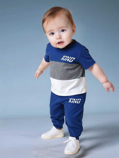 Boys' Casual 2-Piece Pants & T-Shirt Set, Spring Summer - ayq