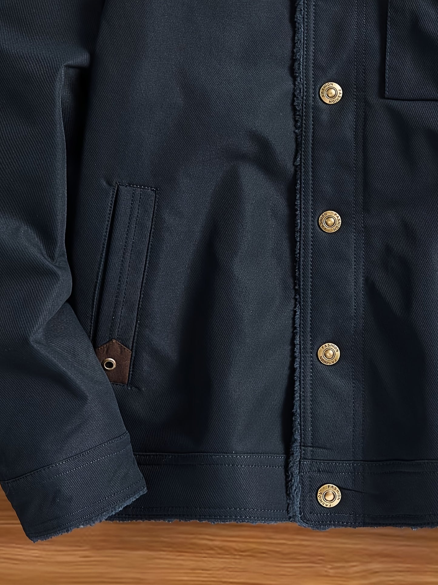 Men's High-End Fashion Casual Versatile Fleece-Lined Thickened Windproof Warm Hooded Winter Jacket