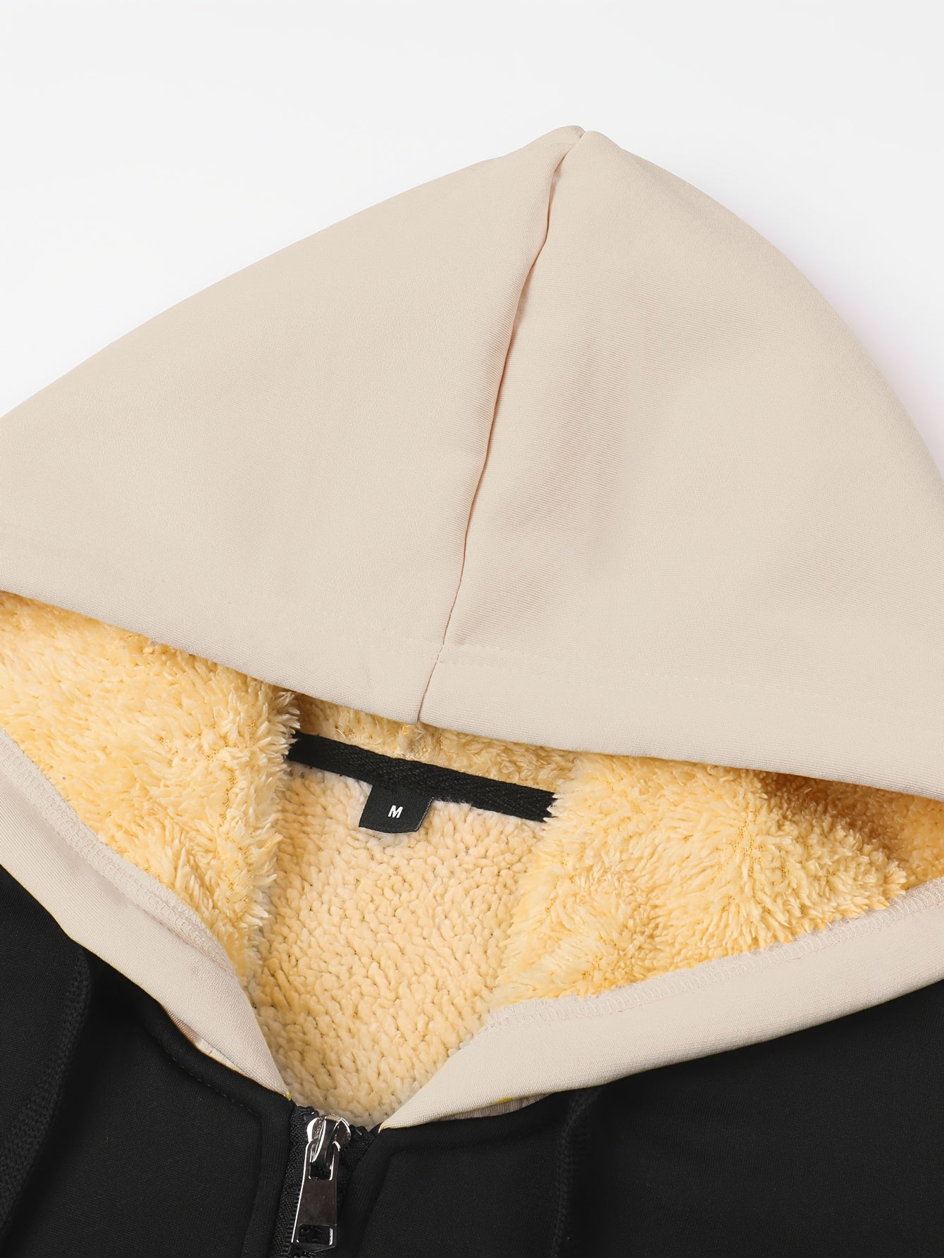 Men'S Cozy Fleece-Lined Hooded Jacket with "LA" Lettering - & Yellow Color Block, Zip-Up Casual Outerwear, Long Sleeves, Pockets, Perfect for Fall & Winter, Casual Winter Wear | Hooded Jacket | Zippered Jacket