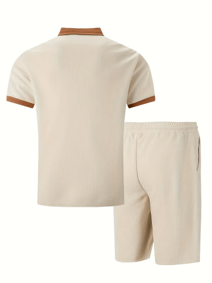 Men's Summer Set: Polo Shirt & Shorts, Lightweight, Breathable