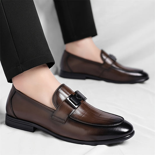 Men's Business Casual Slip-On Loafers with Breathable Microfiber