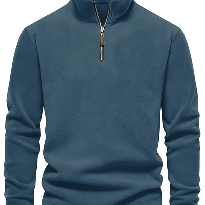 Men'S Heavyweight Full-Zip Hoodie - Thermal Winter Jacket with Zipper Closure, Stand Collar, Long Sleeve Cold Weather Coat for Skiing, Commuting - Thick Insulated Outerwear (Solid Color) - Easy-Care Zipper Front Closure, Wint