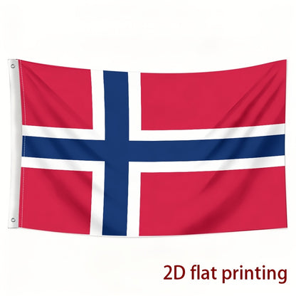 Norwegian Flag Single-Sided Polyester Cheer Flag for Sports Events