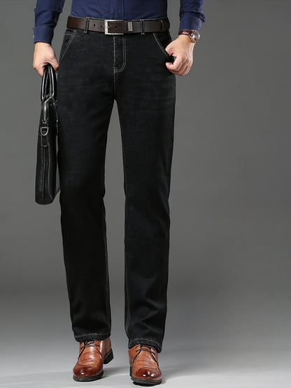 High-quality Men's Denim Trousers, Business Style, Elastic Men's Pants, New Autumn/winter Fashion Trend