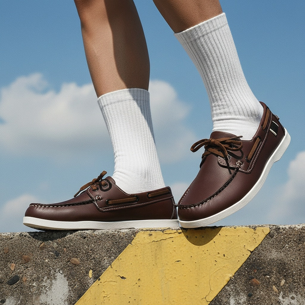 Men's Casual Low-Top Sneakers with PU Upper - All Season