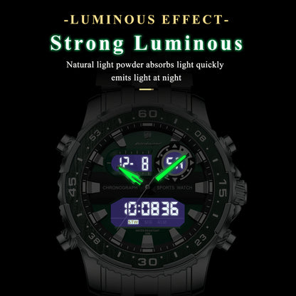 Men's Streetwear Digital Watch with Luminous Dual Display