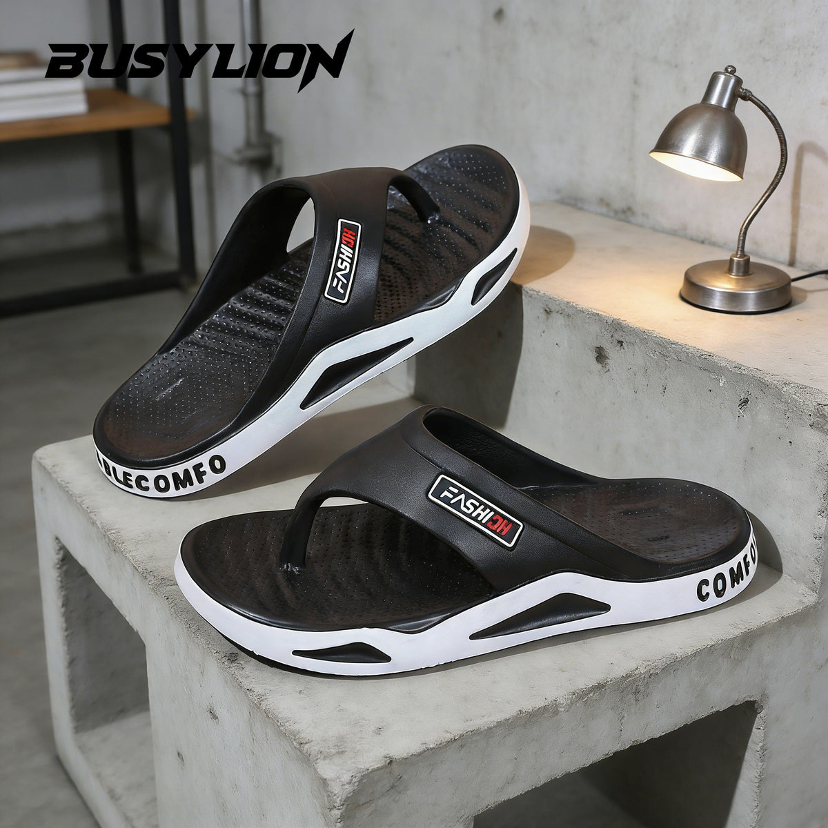 Men's Lightweight Fashion Sandals with Letter Print - Open Toe