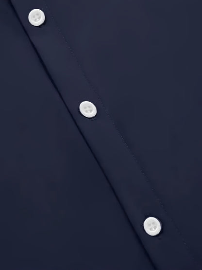 Men's Slim Fit 2-Piece Suit Set Long Sleeve Shirt & Tapered Pants