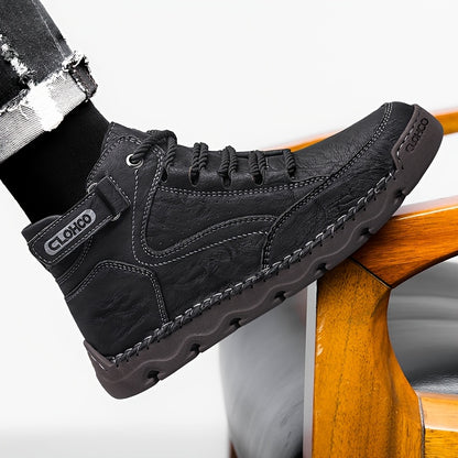 Men's Casual Mid-Top Lace-Up Rubber Sole Sports Shoes