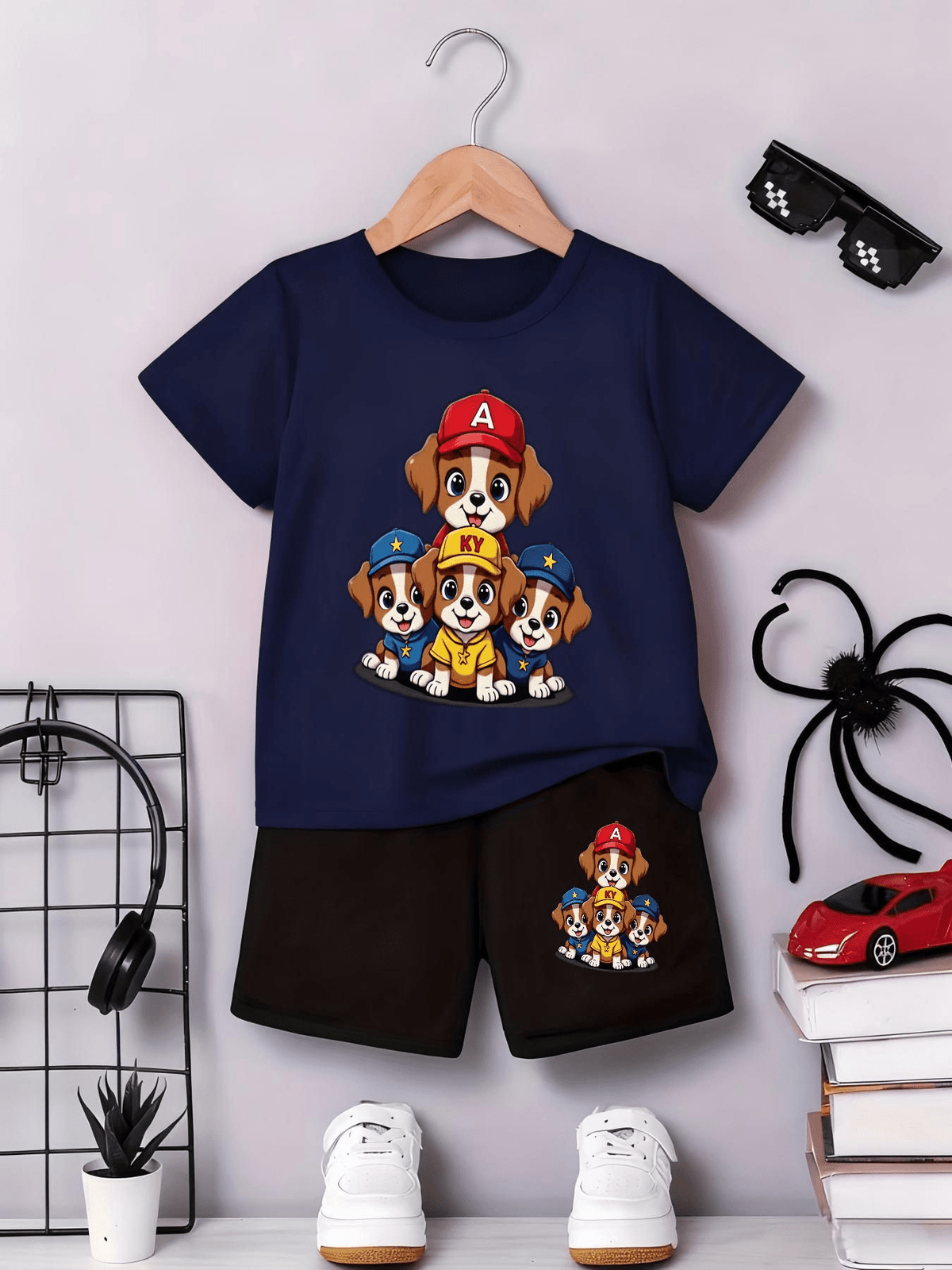 Baby Toddler Boys' Two-Piece Soft Knit Shorts Set - Summer Style - ayq