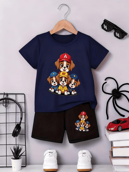 Baby Toddler Boys' Two-Piece Soft Knit Shorts Set - Summer Style - ayq