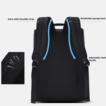 Men'S Large Capacity Laptop Backpack - Soft Shell, Durable  Easy to Clean, Multi-Functional Casual Business Travel Bag with Zipper Closure, Hand Washable, Commute Essentials   Casual Style   Zippered Closure